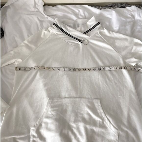 Exclusive brand unisex white sweatshirt XXL with zipper around the neck - Picture 7 of 7